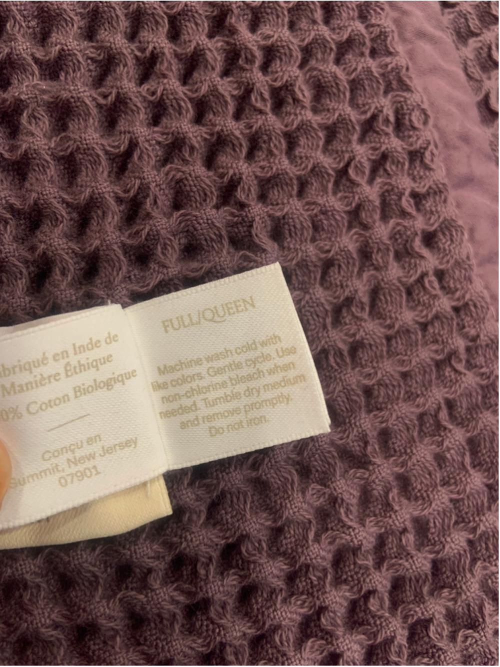 BOLL & BRANCHES Organic Cotton Waffle Bed Blanket (Sz Queen / Full) - Picture 5 of 8